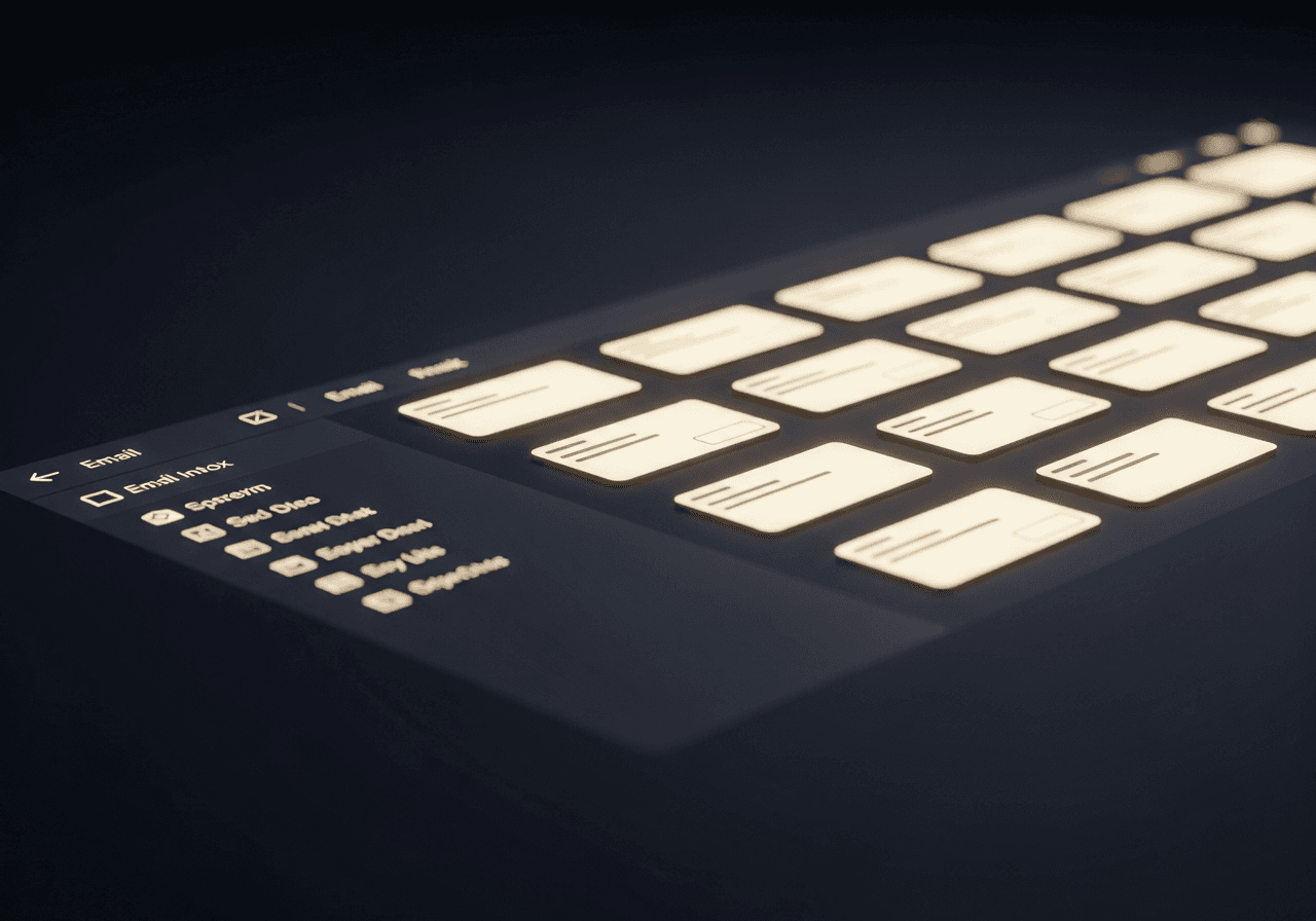Clean UI abstract of email inbox